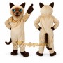 Brown Cat Mascot Costume with Custom Logo