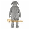 Gray Dog Mascot Costume with Custom Logo