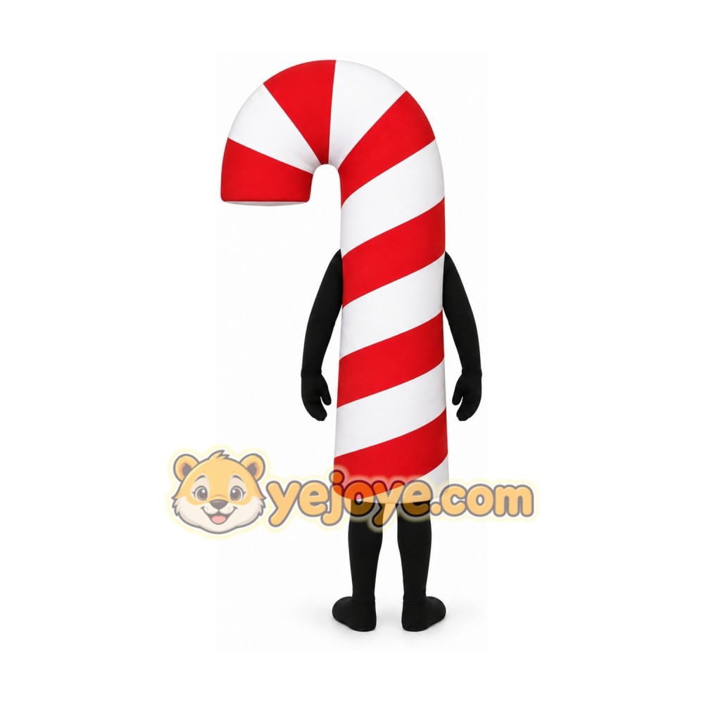 Red Candy Cane Mascot Costume with Custom Logo Red Candy Cane Mascot Costume with Custom Logo