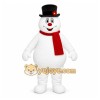 White Snowman Mascot Costume with Custom Logo