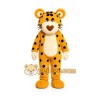 Yellow Spotted Big Cat Mascot Costume with Custom Logo
