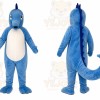 Blue Dinosaur Mascot Costume with Custom Logo
