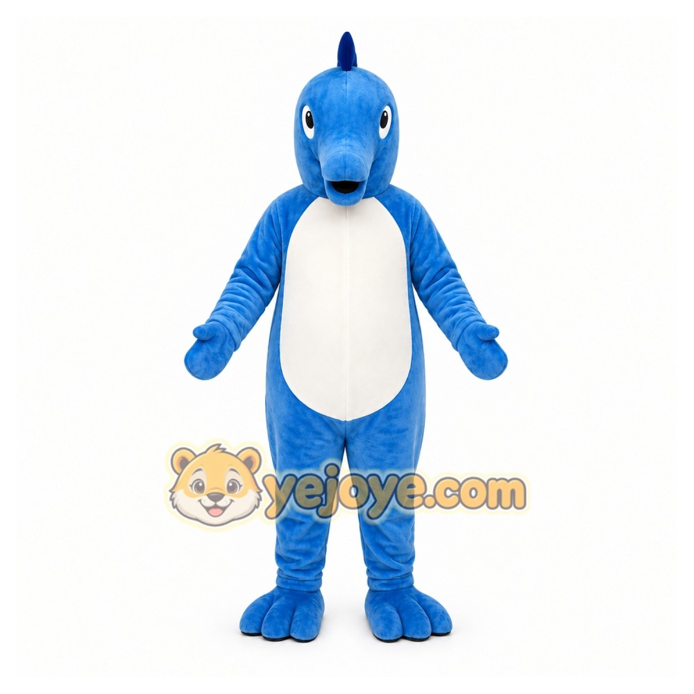 Blue Dinosaur Mascot Costume with Custom Logo Blue Dinosaur Mascot Costume with Custom Logo