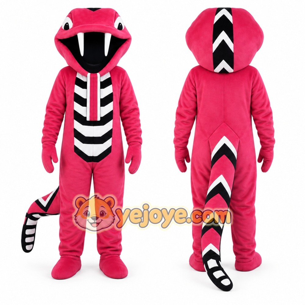 Red Snake Mascot Costume with Custom Logo Red Snake Mascot Costume with Custom Logo