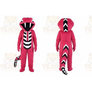 Red Snake Mascot Costume with Custom Logo