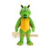 Green Dragon Mascot Costume with Custom Logo