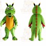 Green Dragon Mascot Costume with Custom Logo