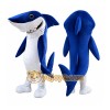 Blue Shark Mascot Costume with Custom Logo Blue Shark Mascot Costume with Custom Logo