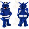 Blue Dragon Mascot Costume with Custom Logo