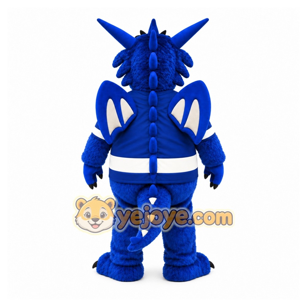 Blue Dragon Mascot Costume with Custom Logo Blue Dragon Mascot Costume with Custom Logo