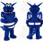Blue Dragon Mascot Costume with Custom Logo