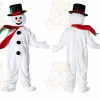 White Snowman Mascot Costume with Custom Logo