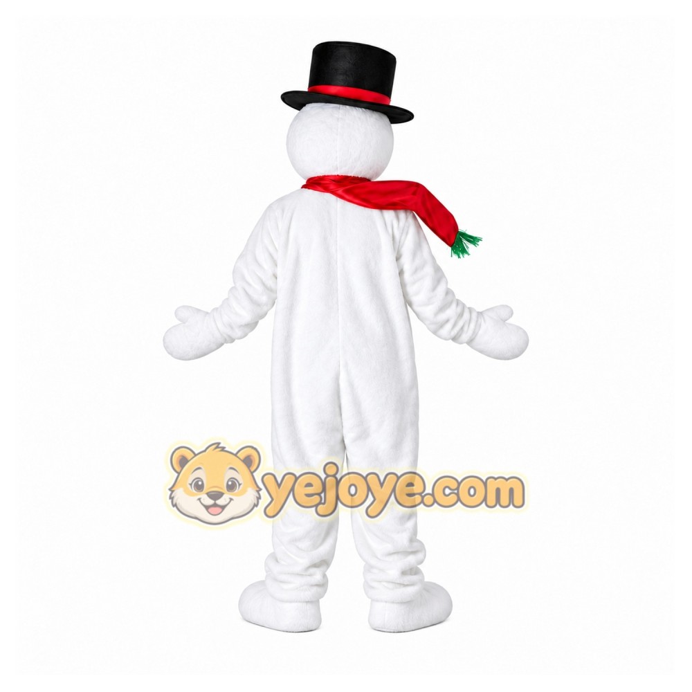 White Snowman Mascot Costume with Custom Logo White Snowman Mascot Costume with Custom Logo