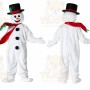 White Snowman Mascot Costume with Custom Logo