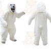 White Bear Mascot Costume with Custom Logo