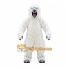 White Bear Mascot Costume with Custom Logo