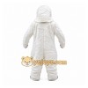 White Bear Mascot Costume with Custom Logo