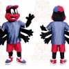 Black Spider Mascot Costume with Custom Logo