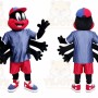 Black Spider Mascot Costume with Custom Logo