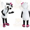 White Fly Mascot Costume with Custom Logo