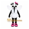 White Fly Mascot Costume with Custom Logo