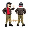 Brown Pilot Mascot Costume with Custom Logo Brown Pilot Mascot Costume with Custom Logo