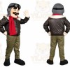 Brown Pilot Mascot Costume with Custom Logo