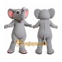 Gray Elephant Mascot Costume with Custom Logo