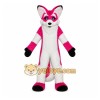 Pink Fox Mascot Costume with Custom Logo Pink Fox Mascot Costume with Custom Logo