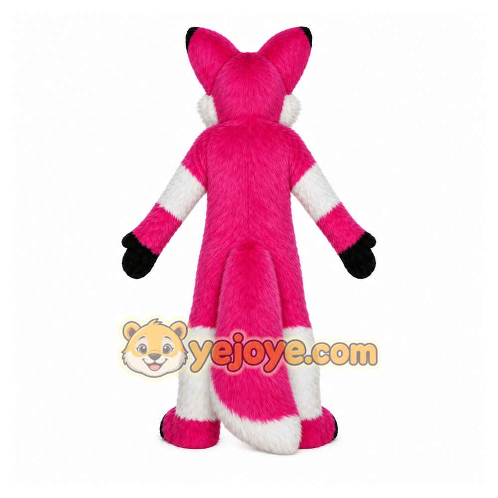 Pink Fox Mascot Costume with Custom Logo Pink Fox Mascot Costume with Custom Logo