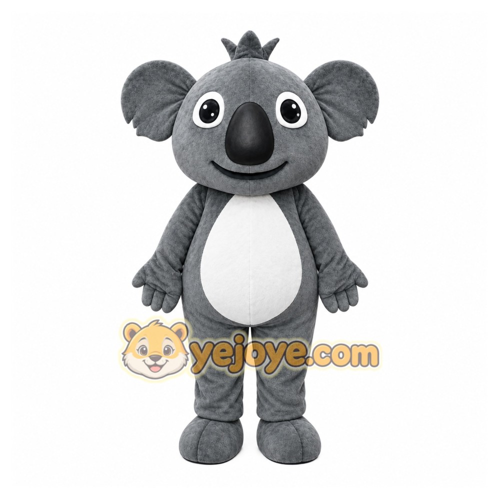 Gray Koala Mascot Costume with Custom Logo Gray Koala Mascot Costume with Custom Logo