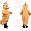 Orange Seahorse Mascot Costume with Custom Logo