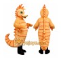 Orange Seahorse Mascot Costume with Custom Logo