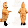 Orange Seahorse Mascot Costume with Custom Logo