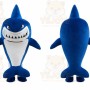 Blue Shark Mascot Costume with Custom Logo