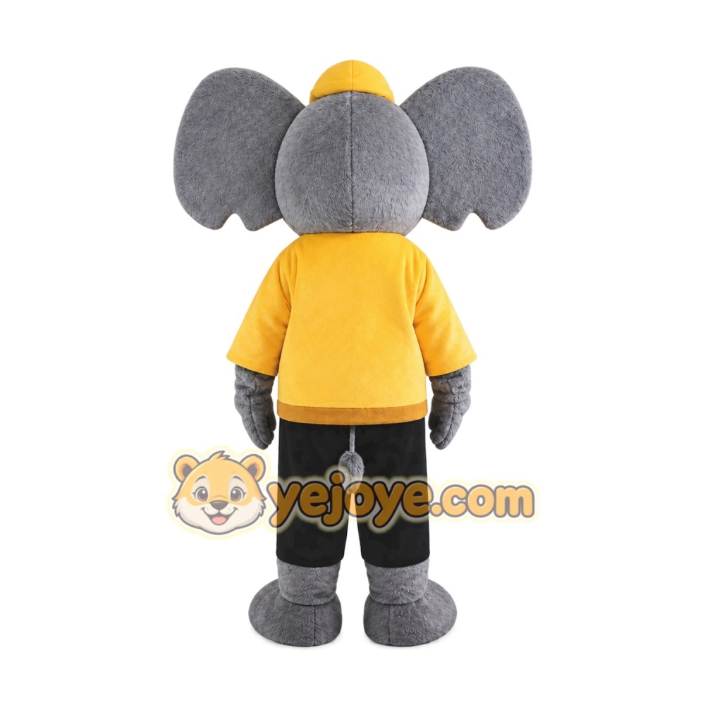 Gray Elephant Mascot Costume with Custom Logo Gray Elephant Mascot Costume with Custom Logo