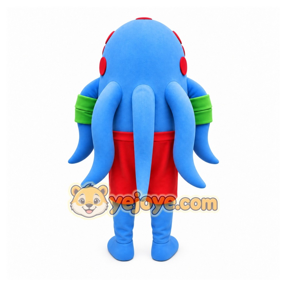 Blue Octopus Mascot Costume with Custom Logo Blue Octopus Mascot Costume with Custom Logo