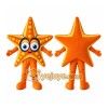 Orange Starfish Mascot Costume with Custom Logo