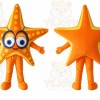Orange Starfish Mascot Costume with Custom Logo