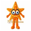 Orange Starfish Mascot Costume with Custom Logo