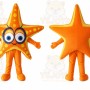 Orange Starfish Mascot Costume with Custom Logo