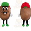 Brown Potato Mascot Costume with Custom Logo
