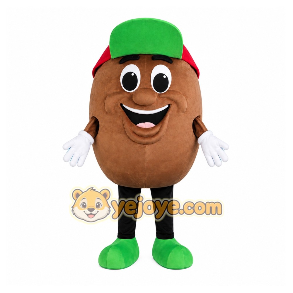 Brown Potato Mascot Costume with Custom Logo Brown Potato Mascot Costume with Custom Logo