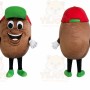 Brown Potato Mascot Costume with Custom Logo
