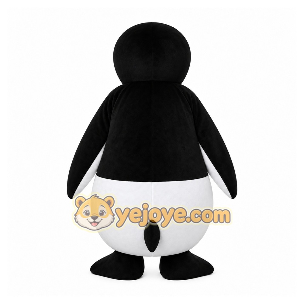 Black Penguin Mascot Costume with Custom Logo Black Penguin Mascot Costume with Custom Logo