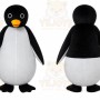 Black Penguin Mascot Costume with Custom Logo