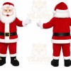 Red Santa Mascot Costume with Custom Logo