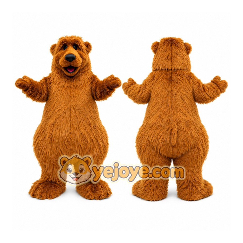 Brown Bear Mascot Costume with Custom Logo Brown Bear Mascot Costume with Custom Logo