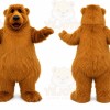 Brown Bear Mascot Costume with Custom Logo