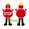 Red Stop Sign Mascot Costume with Custom Logo